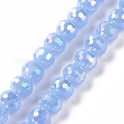 Electroplate Imitation Jade Glass Beads Strands&nbsp;GLAA-E036-12-M