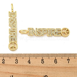 Brass Micro Pave Clear Cubic Zirconia Pendants&nbsp;KK-R159-03A-G