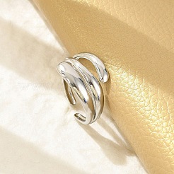 304 Stainless Steel Cuff Rings for Women&nbsp;RJEW-G338-21P