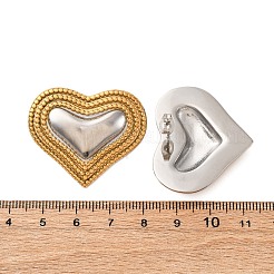 304 Stainless Steel Two Tone Stud Earrings&nbsp;EJEW-Z109-05GP-01