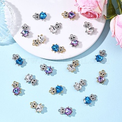 10Pcs Alloy Glass Pendants&nbsp;GLAA-YW0005-41G-01