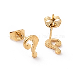 304 Stainless Steel Question Mark Stud Earrings for Women Men&nbsp;EJEW-G318-06G