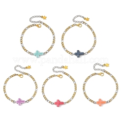 Handmade Porcelain Religion Cross Link Bracelets&nbsp;BJEW-JB14271