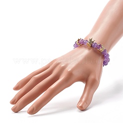 Natural Amethyst Round Beads Stretch Bracelets&nbsp;BJEW-JB06606-03
