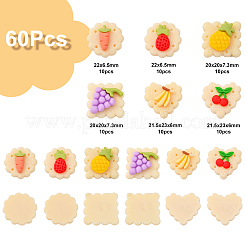 60Pcs 6 Style Opaque Resin Decoden Cabochons&nbsp;CRES-CJ0001-50