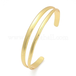 Hollow Out 304 Stainless Steel Cuff Bangles for Women&nbsp;BJEW-Z097-04G