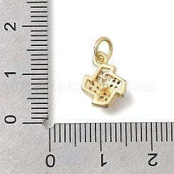 Brass Micro Pave Cubic Zirconia Charms&nbsp;KK-D431-036G