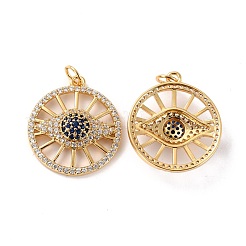 Brass Micro Pave Cubic Zirconia Pendants&nbsp;ZIRC-P092-039G-RS