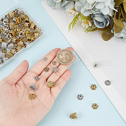 160Pcs 8 Styles Tibetan Style Bell Filigree Bead Caps&nbsp;TIBE-GO0001-04