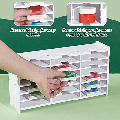 18 Grids PVC Plastic Inkpad Storage Holder&nbsp;ODIS-WH0043-118B