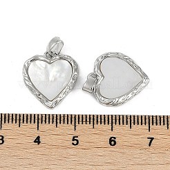 Brass Pave Natural Shell Pendants&nbsp;KK-Z078-29P