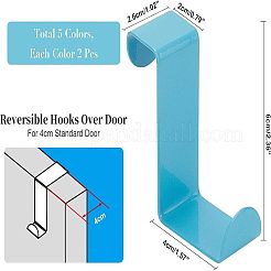 10Pcs 5 Colors Alloy Over The Door Hook&nbsp;AJEW-NB0002-17