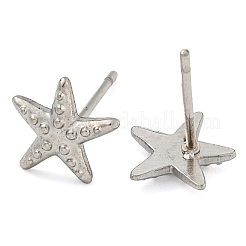 Non-Tarnish Starfish 304 Stainless Steel Ear Studs for Women&nbsp;EJEW-P291-02P