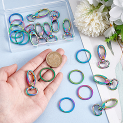 20Pcs 2 Style Oval Alloy Swivel Clasps Lanyard Snap Hook&nbsp;FIND-PH0026-93