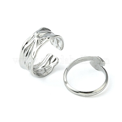 8Pcs 8 Style Whale Tail & Wave & Flower & Vortex & Snake Stainless Steel Open Cuff Ring Set&nbsp;RJEW-FS0001-02