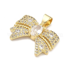 Brass Micro Pave Cubic Zirconia Pendants&nbsp;KK-P345-40G