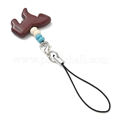 3Pcs Horse Brass Synthetic Turquoise Phone Mobile Straps&nbsp;HJEW-JM04039