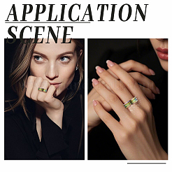 16Pcs 8 Styles 201 Stainless Steel Double Groove Band Ring for Women&nbsp;RJEW-SC0001-25