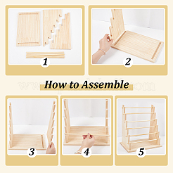6 Layers Wood Bracelet Organizer Display Riser Stands&nbsp;BDIS-WH0011-10