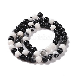 Round Natural Zebra Jasper Beads Strands&nbsp;G-R253-6mm