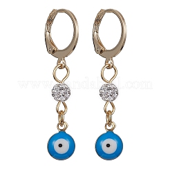 Brass Enamel Evil Eye Hoop Earrings&nbsp;EJEW-JE05292