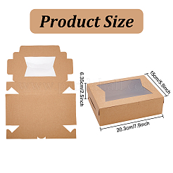 Rectangle Kraft Paper Storage Gift Boxes with Clear Visible Window&nbsp;CON-WH0095-89