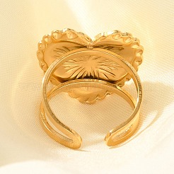 304 Stainless Steel Open Cuff Rings for Women&nbsp;STAS-Z108-05G-03