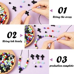 DIY Cross Pendant Necklaces Making Kits&nbsp;DIY-FS0009-08