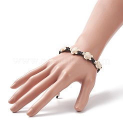Synthetic Turquoise(Dyed) Tortoise Braided Bead Bracelet for Women&nbsp;BJEW-TA00225-02