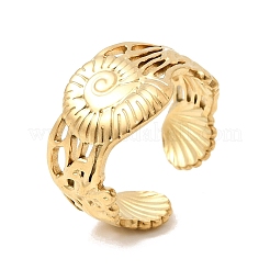 304 Stainless Steel Open Cuff Rings for Women&nbsp;RJEW-K313-15G