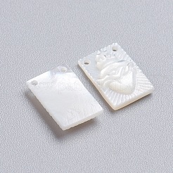 Natural White Shell Mother of Pearl Shell Charms&nbsp;SSHEL-I024-05