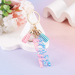 Alloy & Resin Tassel Keychains&nbsp;AJEW-TADJ0001-18B