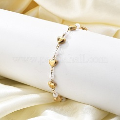 Ion Plating(IP) 304 Stainless Steel Link Bracelets for Women&nbsp;BJEW-P345-08G