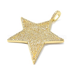 Brass Micro Pave Clear Cubic Zirconia Pendants&nbsp;LS-KK-H270-02G