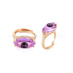 Evil Eye Glass Ajuastable Rings&nbsp;RJEW-S048-002G-NF