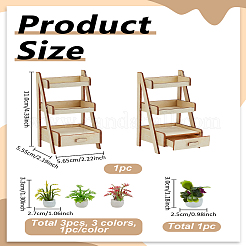 4Pcs 4 Styles Resin Potted Plants Display Ornaments&nbsp;AJEW-LP0002-38
