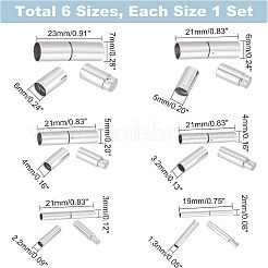 6 Sets 6 Styles 304 Stainless Steel Bayonet Clasps&nbsp;STAS-UN0037-37