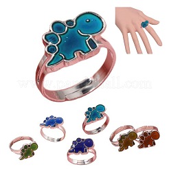 Dinosaur Alloy with Epoxy Adjustable Finger Rings for Girls&nbsp;FS-WG0F7DB-01