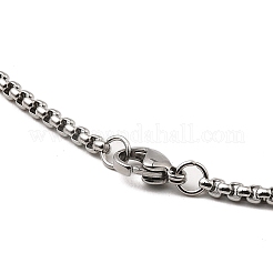 Cross with Dragon Alloy Pendant Necklace with 201 Stainless Steel Box Chains&nbsp;NJEW-D053-03AS