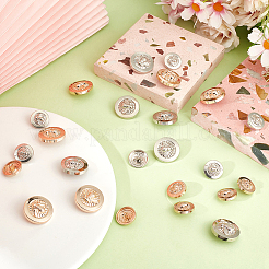 24Pcs 4 Styles 1-Hole Zinc Alloy Flat Round with Bees Buttons&nbsp;BUTT-CA0001-29