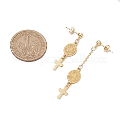 Brass Cable Chains Long Dangle Stud Earrings for Women&nbsp;EJEW-JE06224
