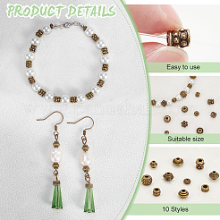 500Pcs 10 Styles Tibetan Style Alloy Spacer Beads&nbsp;TIBEB-PH0004-96