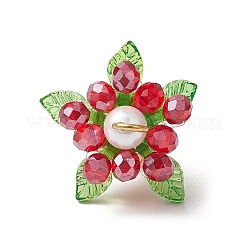 Glass with Round Shell Pearl and Acrylic Charms Pendants&nbsp;PALLOY-MZ00647-01