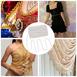 Polyester Thread & Filigree Braided Lace Trim&nbsp;OCOR-WH0097-13A