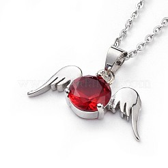 Brass Cubic Zirconia Pendant Necklaces&nbsp;NJEW-JN02533-M