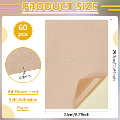 60Pcs A4 Fluorescent Self-Adhesive Paper&nbsp;OFST-BC0001-05