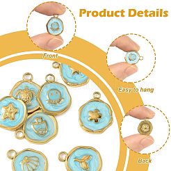 8Pcs 8 Styles Marine Animal 304 Stainless Steel Pendants&nbsp;STAS-FS0002-13