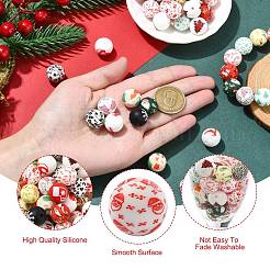 Christmas Theme Food Grade Eco-Friendly Silicone Beads&nbsp;SIL-CJ0002-77B