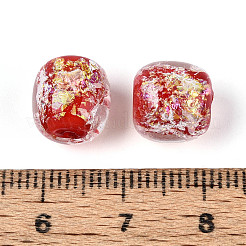 Handmade Foil Lampwork Beads Strands&nbsp;FOIL-T008-01D