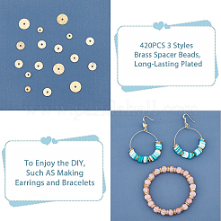 420Pcs 3 Styles  Brass Spacer Beads&nbsp;KK-FH0007-01